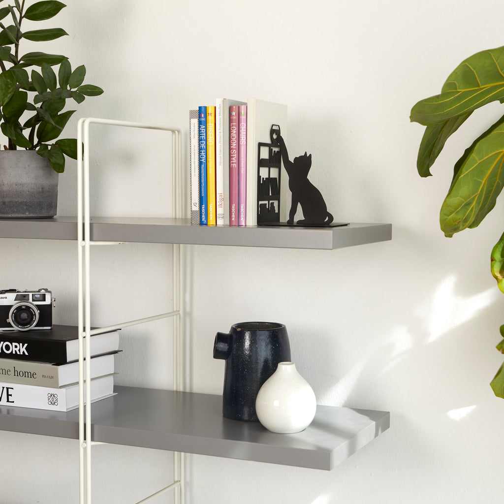 Sujetalibros Fishing Cat negro metal