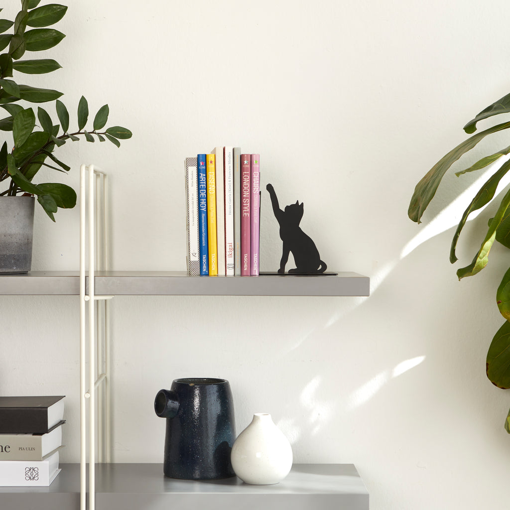 Sujetalibros Fishing Cat negro metal