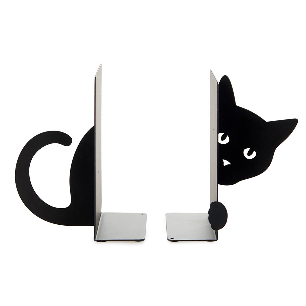 Sujetalibros Hidden Cat negro metal