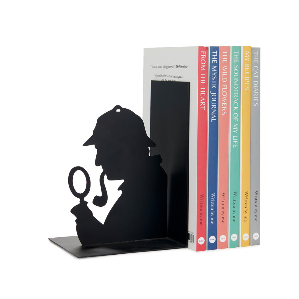 Sujetalibros Sherlock negro metal