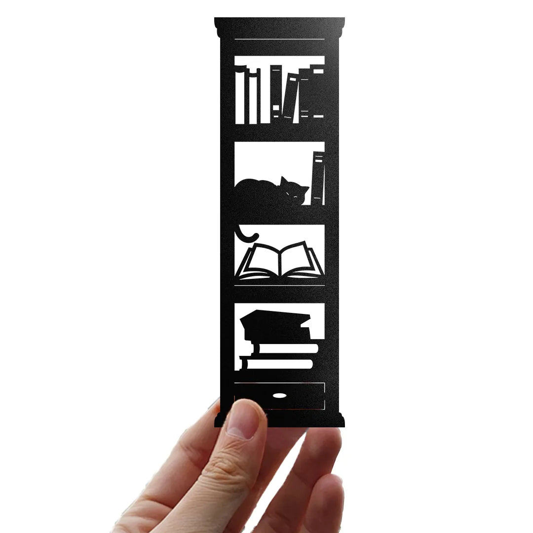 Librería con gato – marcapáginas troquelado